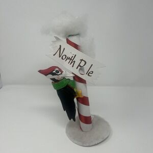 NWT Annalee 6" North Pole Woodpecker On Candy Cane Pole 2011